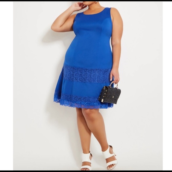 Ashley Stewart Dresses & Skirts - Ashley Stewart Two Tiered Lace Hem Dress